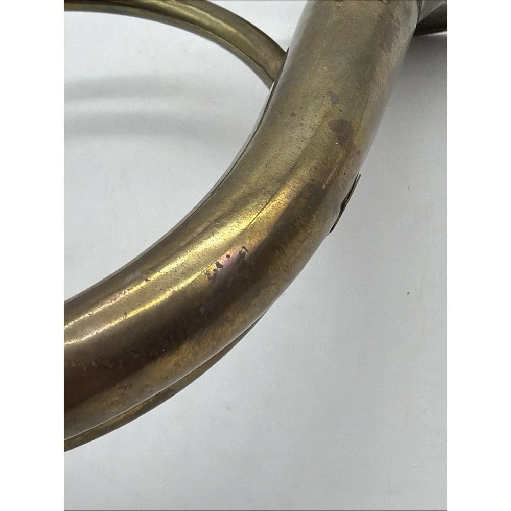 Vintage Brass Metal Natural Horn French or Hunting Style Decorative Patina 7x12